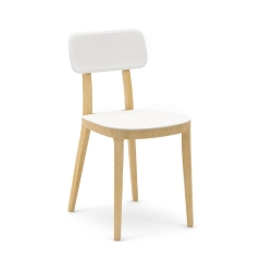 Chaise Porta Venezia avec pieds bois – design moderne blanc