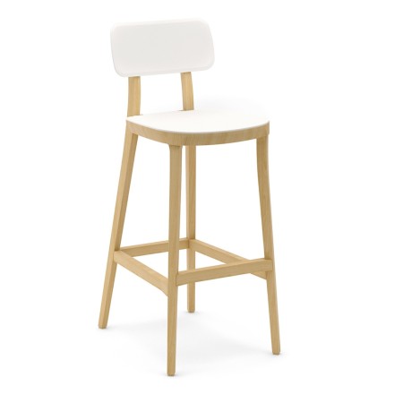 Tabouret haut design bois et plastique blanc moderne – Porta Venezia