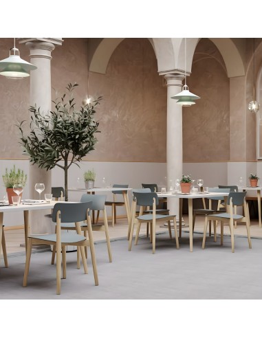 Chaise Eastwood - salle de restauration - bois et plastique curvé