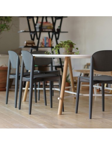 Chaise Harmo en hêtre noir dans une salle de restauration