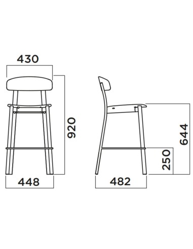 Tabouret Feluca – Alliance du bois et du métal pour une cuisine moderne et conviviale