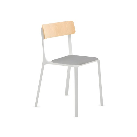 Ruelle – Chaise élégante pour restaurant, combinant bois, tissu et structure métallique résistante