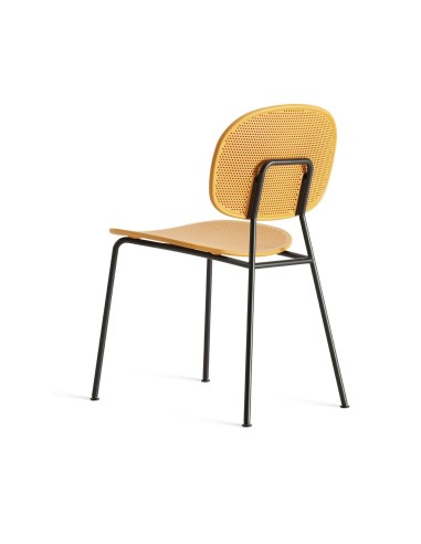 Tondina Slim – Chaise empilable en métal avec dossier et assise en plastique recyclé pour usage quotidien