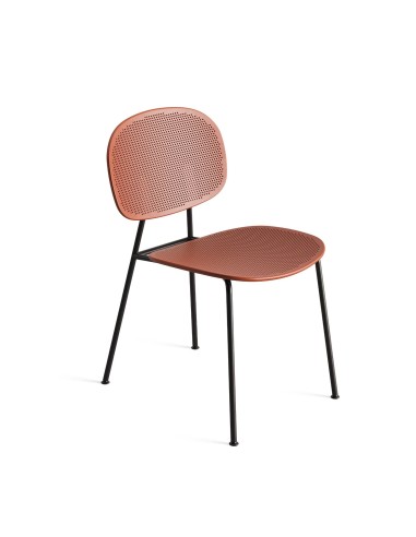 Tondina Slim – Chaise empilable en métal avec assise en plastique recyclé, pratique et esthétique
