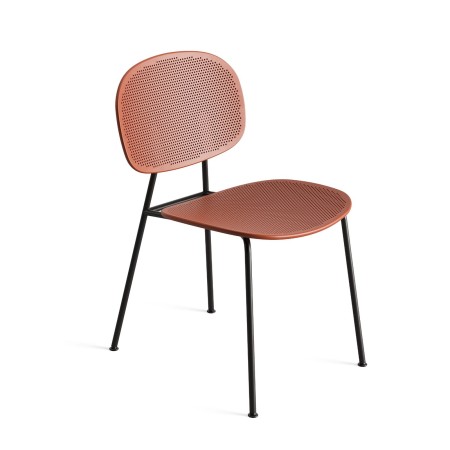 Tondina Slim – Chaise empilable en métal avec assise en plastique recyclé, pratique et esthétique
