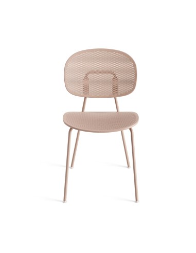 Tondina Slim – Chaise contemporaine en plastique recyclé, montée sur une base métallique solide