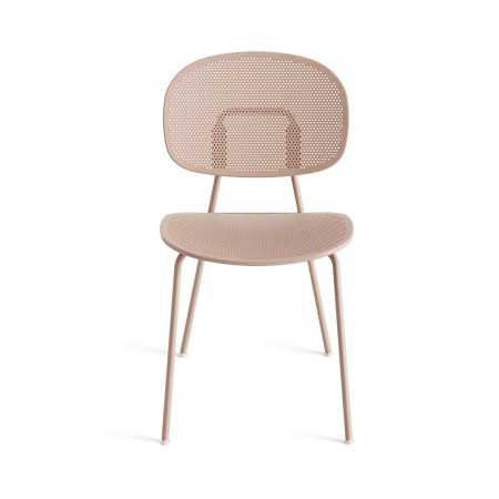 Tondina Slim – Chaise contemporaine en plastique recyclé, montée sur une base métallique solide