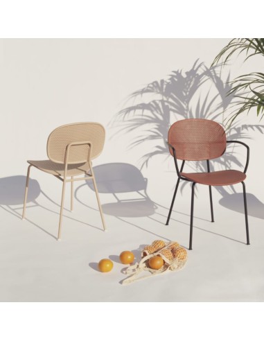 Tondina Slim – Chaise d’extérieur avec accoudoirs, design moderne en métal et plastique résistant