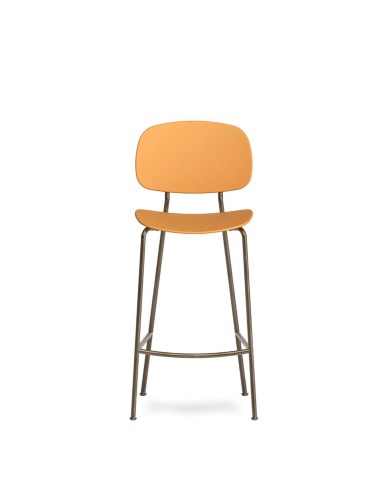 Tondina Pop – Tabouret de bar au style épuré, associant une assise en plastique et un piétement en métal léger et robuste