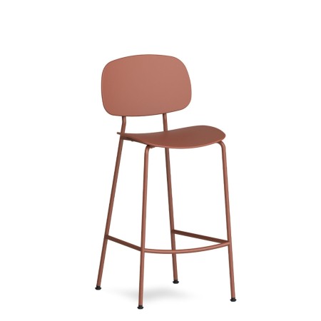 Tondina Pop – Tabouret de bar moderne avec assise en plastique et structure métallique, idéal pour cuisine ou bar contemporain