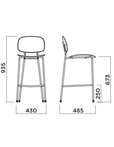 Tondina Pop – Tabouret haut en plastique et métal, parfait pour un intérieur moderne et fonctionnel