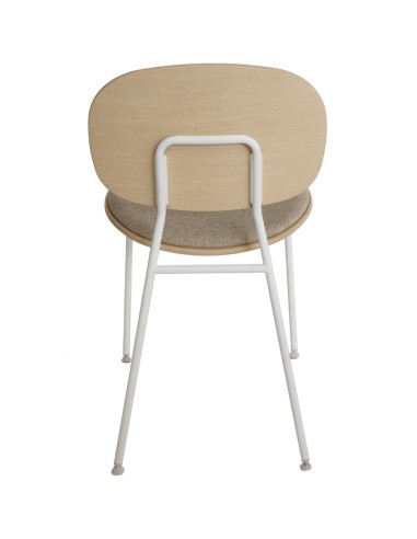 Tondina – Chaise en bois avec assise tissu, idéale pour salle à manger, bureau ou espace d’accueil