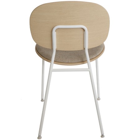 Tondina – Chaise en bois avec assise tissu, idéale pour salle à manger, bureau ou espace d’accueil