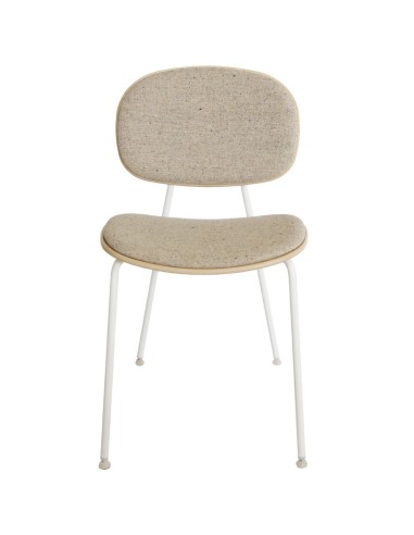 Chaise Tondina – Alliance élégante de bois naturel et tissu confortable pour une déco raffinée