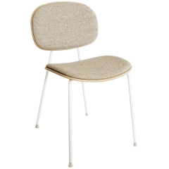 Tondina – Chaise design avec assise en tissu et dossier en bois, parfaite pour un intérieur chaleureux et moderne