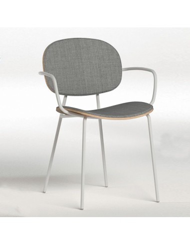 Chaise Tondina – Design raffiné en bois et tissu avec accoudoirs intégrés pour un soutien optimal