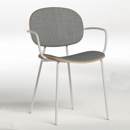 Chaise Tondina – Design raffiné en bois et tissu avec accoudoirs intégrés pour un soutien optimal