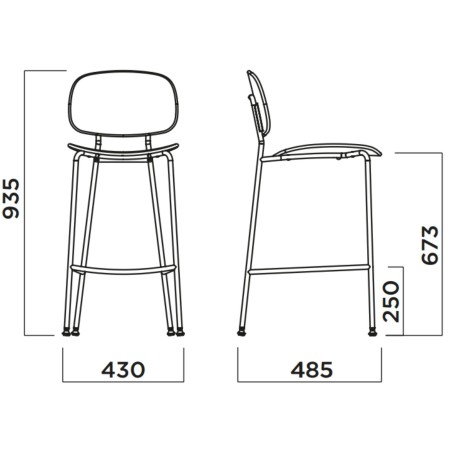 Tabouret Tondina – Mélange raffiné de bois naturel et tissu doux, parfait pour un îlot central ou un coin repas