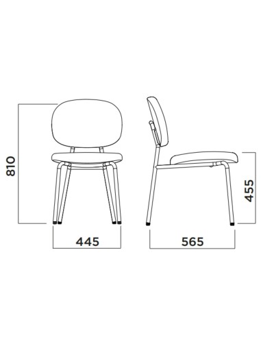 Chaise Tondina Fat – Confort maximal grâce à son assise en tissu rembourré et son dossier ergonomique