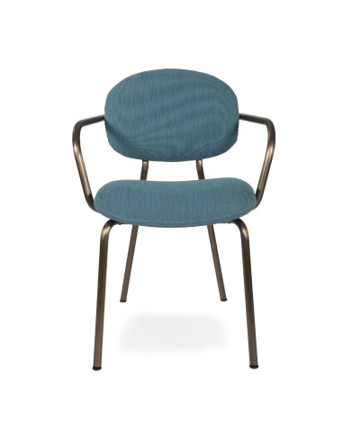 Tondina Fat – Chaise élégante en tissu avec dossier haut et accoudoirs pour une position confortable toute la journée