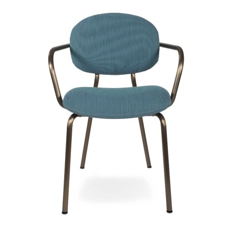 Tondina Fat – Chaise élégante en tissu avec dossier haut et accoudoirs pour une position confortable toute la journée