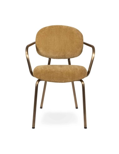 Tondina Fat – Chaise en tissu rembourré avec accoudoirs, alliant design contemporain et confort d’exception