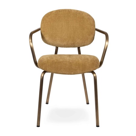 Tondina Fat – Chaise en tissu rembourré avec accoudoirs, alliant design contemporain et confort d’exception