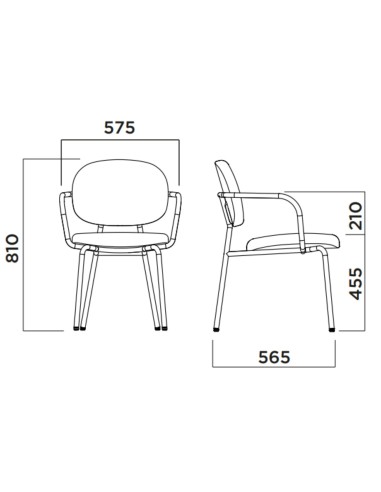 Tondina Fat – Chaise tissu avec accoudoirs, look raffiné et confort supérieur pour tous types d’espaces