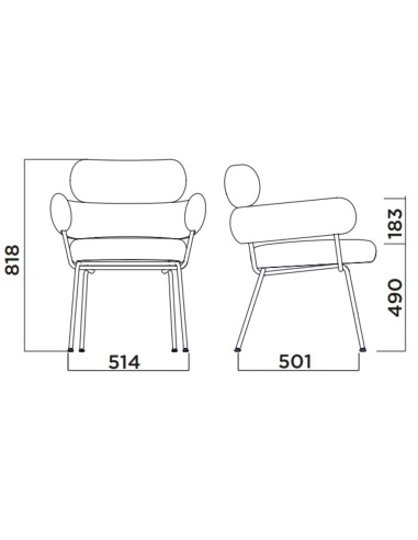 Takumi – Chaise en tissu avec accoudoirs, un équilibre parfait entre esthétisme moderne et confort absolu