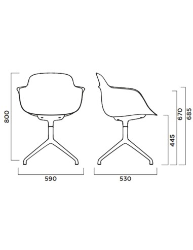 Chaise professionnelle pivotante, style moderne – Sicla