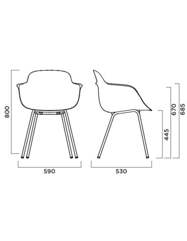 Chaise moderne à coque incurvée avec coussin tissu – Sicla