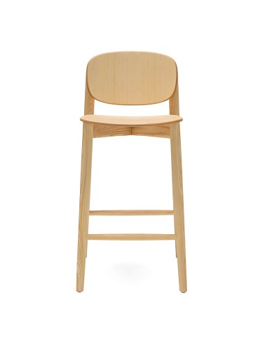 Tabouret de bar Harmo en bois de frêne cipria design arrondi