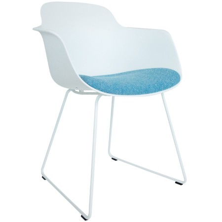 Chaise visiteur Sicla – assise confort tissu – piètement traîneau