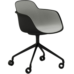 Chaise pivotante à roulettes avec intérieur tapissé – Sicla