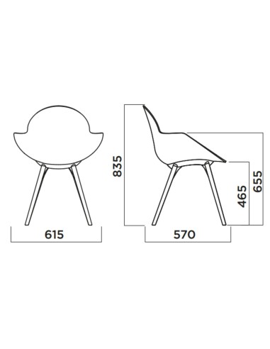 Chaise moderne avec revêtement tissu et base bois – Cookie