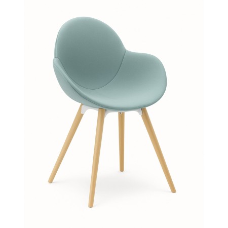 Chaise moderne avec revêtement tissu et base bois – Cookie