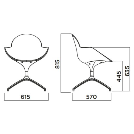Chaise compacte et confortable à base pivotante – Cookie