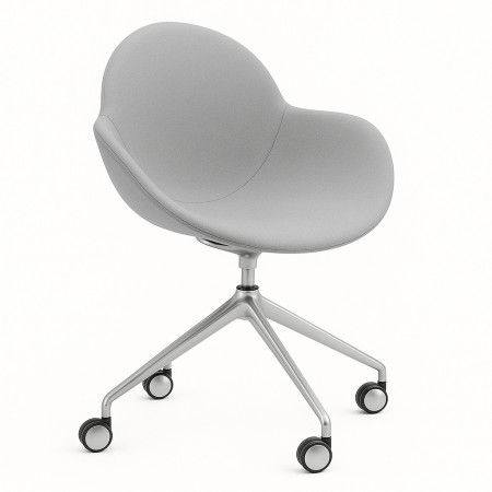 Chaise Cookie Swivel en tissu et pivotante sur roulettes