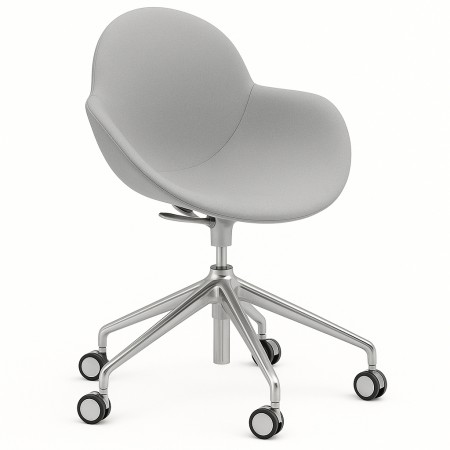 Chaise de réunion en tissu réglable en hauteur avec roulettes – Cookie