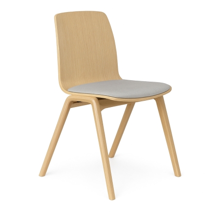 Chaise design en bois à l'assise rembourrée confort - Woodstock