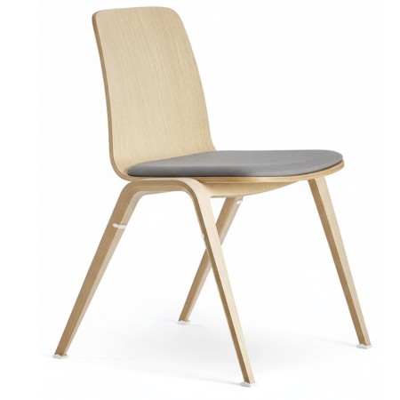 Chaise design en bois à l'assise rembourrée confort - Woodstock
