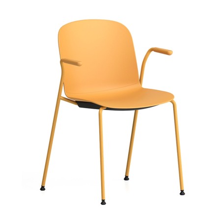  Chaise Relief 4 pieds avec accoudoirs – vue de face – finition jaune