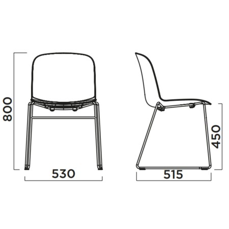 Chaise plastique empilable pour salle de réunion – Relief