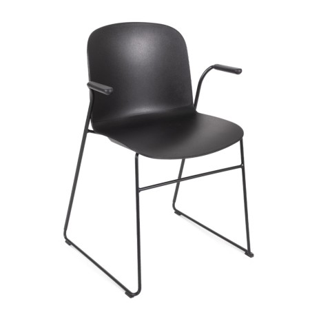 Chaise luge noire avec accoudoirs – modèle Relief Sled