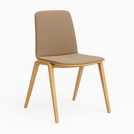 Chaise rembourrée intégrale Woodstock – Assise & dossier en tissu