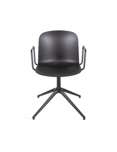 Chaise pivotante Relief 4 star avec accoudoirs en plastique noir