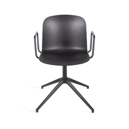 Chaise pivotante Relief 4 star avec accoudoirs en plastique noir