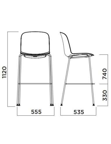 Dimensions du tabouret haut Relief