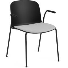 Chaise Relief avec accoudoirs ouverts et assise tissu
