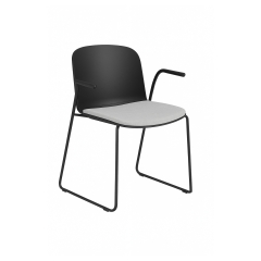 Chaise Relief traîneau avec accoudoirs ouverts et tissu